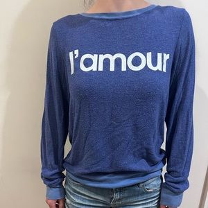 Super comfortable wildfox periwinkle blue long sleeve thin sweatshirt